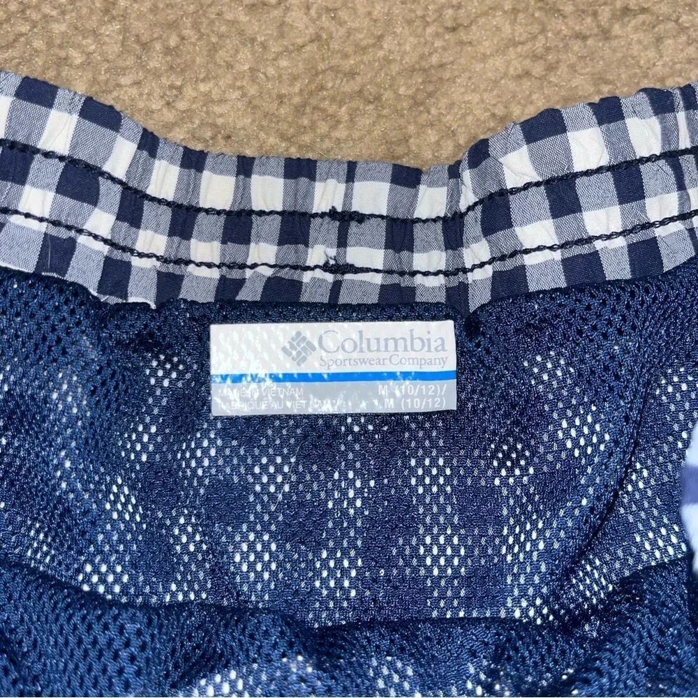 Columbia navy checkered swim trunk Shorts, size 10/12